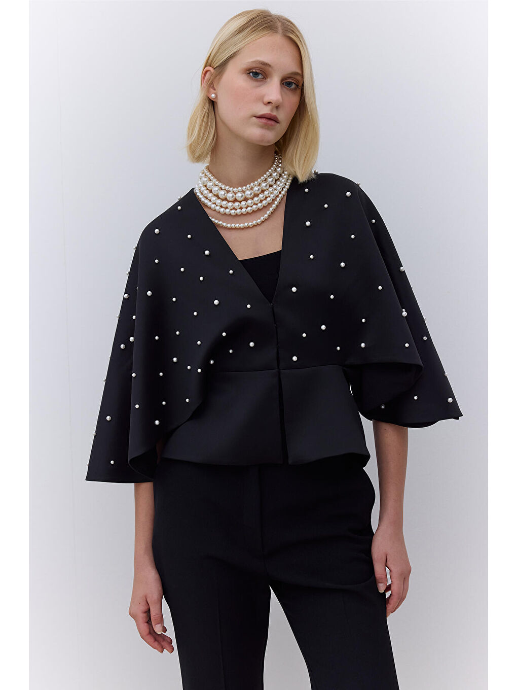 İncili Abiye Kimono Siyah-3