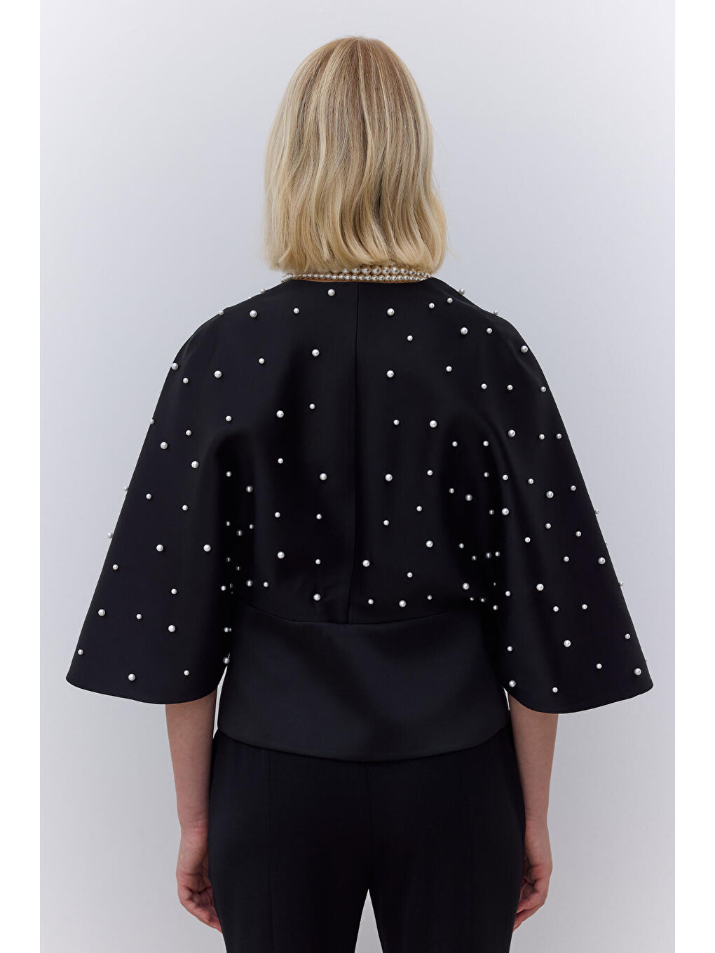 İncili Abiye Kimono Siyah-5