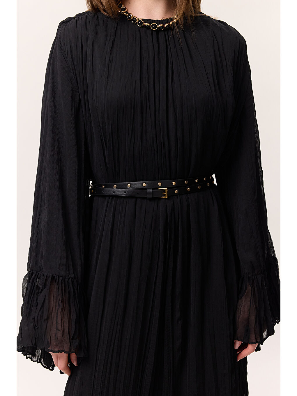 Çift Dolamalı Zımbalı Kemer Siyah-3