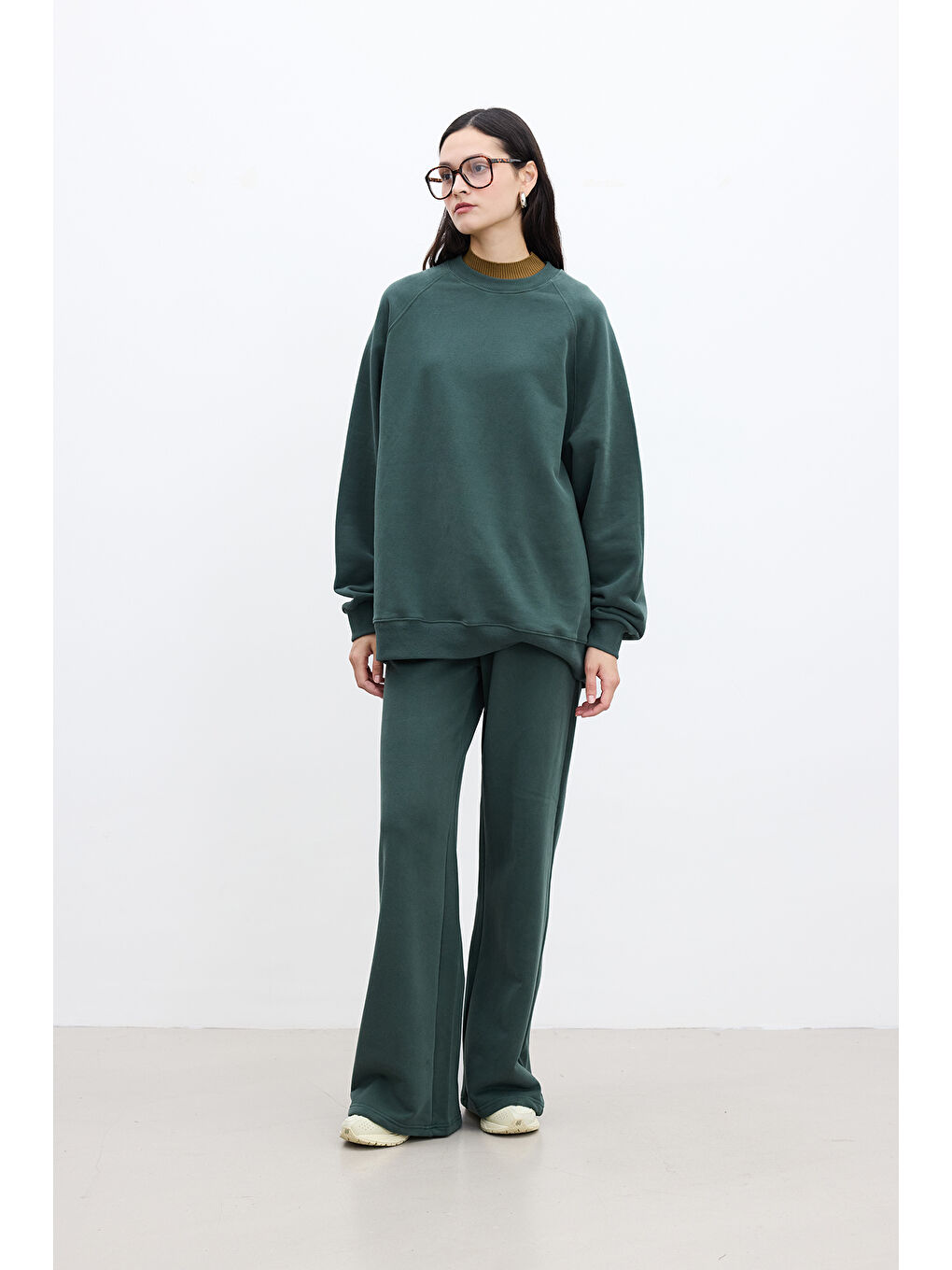 Basıc Rahat Pantolon Yeşil-1