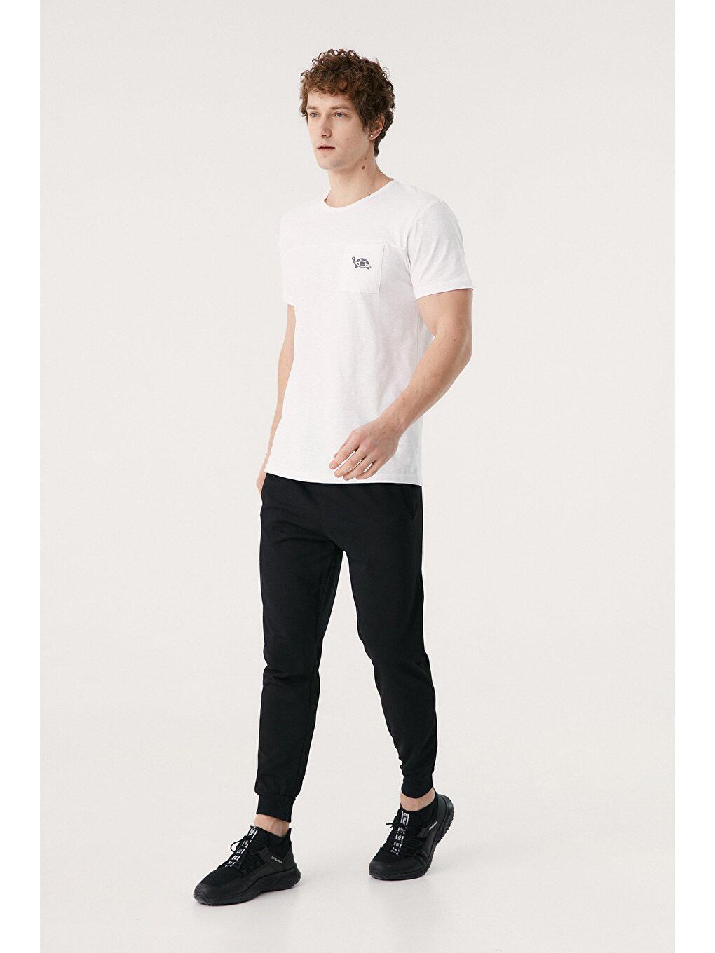 Siyah Beli Bağcıklı Jogger Eşofman Altı-2