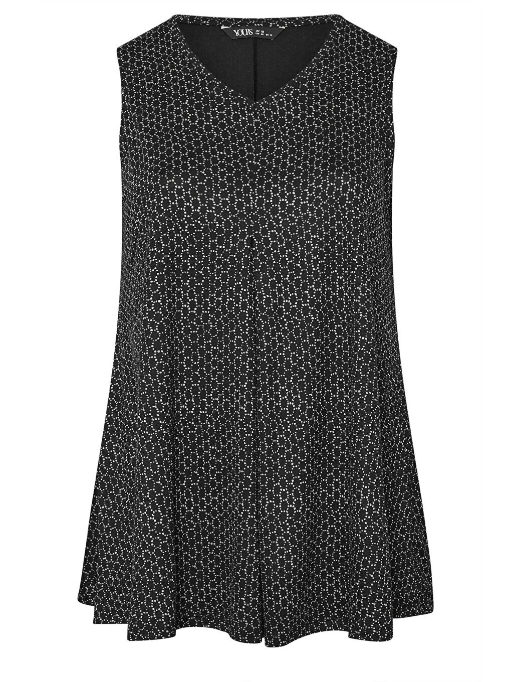 Siyah Büyük Beden Sıfır Kol V Yaka Desenli Elastanlı Bluz 303419-5