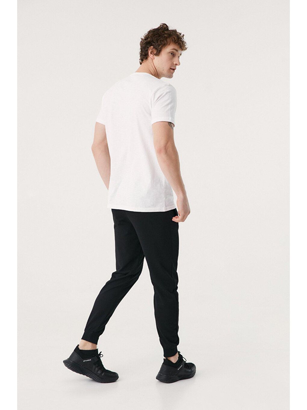 Siyah Beli Bağcıklı Jogger Eşofman Altı-4