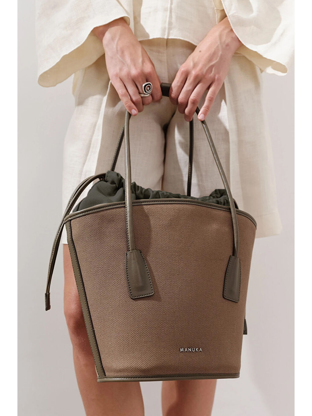 Kanvas Kova Çanta Kahverengi-3