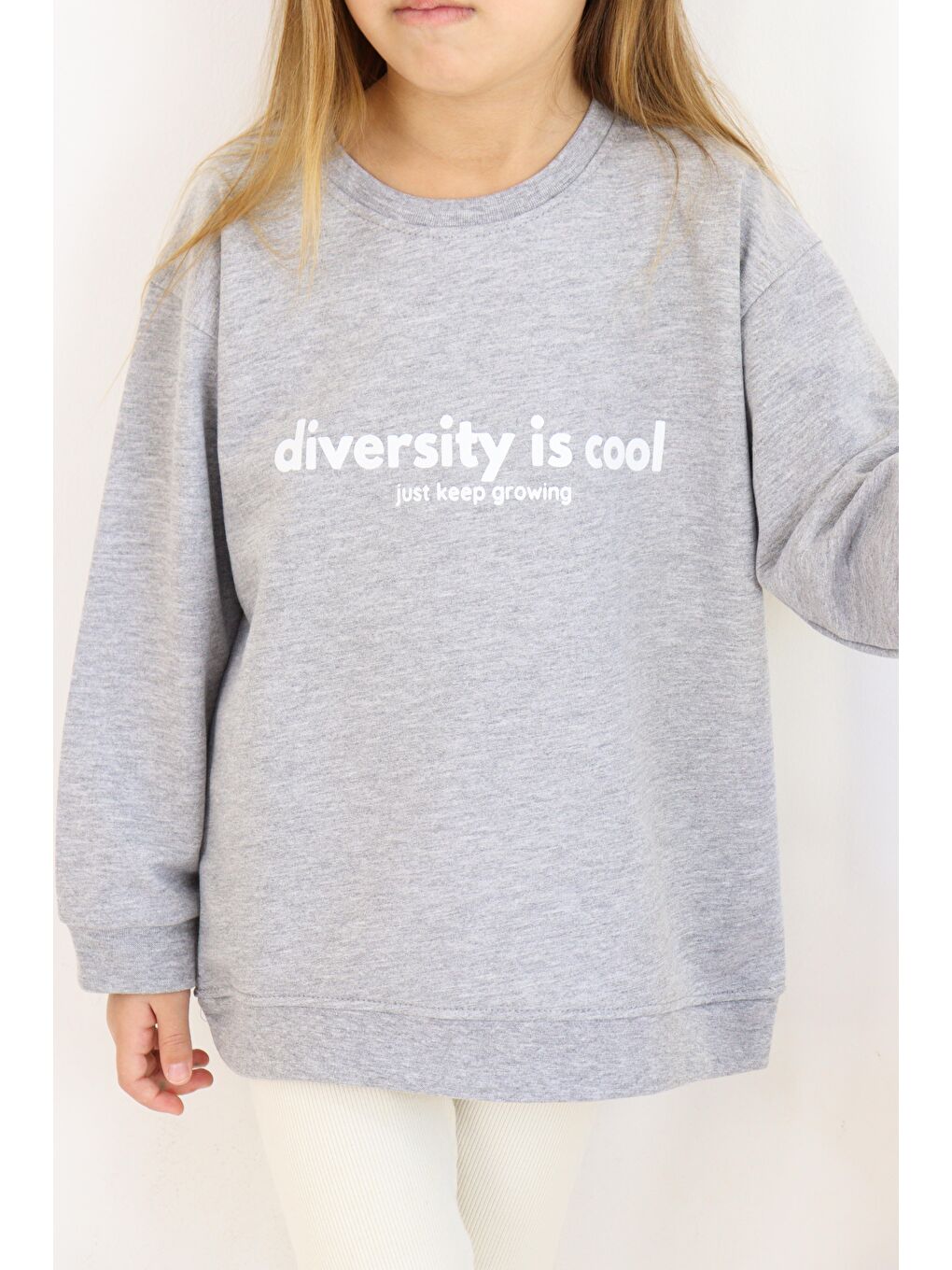 Gri Diversity Baskılı Unisex Sweatshirt-1