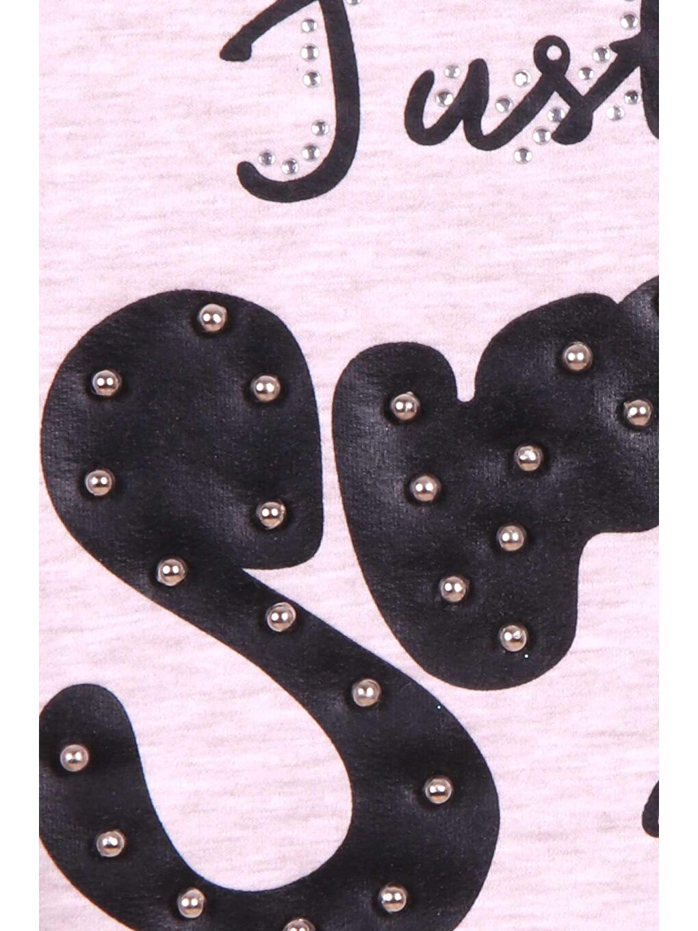 Kız Çocuk Sweatshirt İncili Taşlı Beli Bağcıklı Bej Melanj (6-12 Yaş)-3