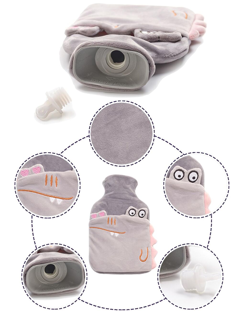 Sevimli Dinozor Kılıflı Sıcak Su Torbası-3