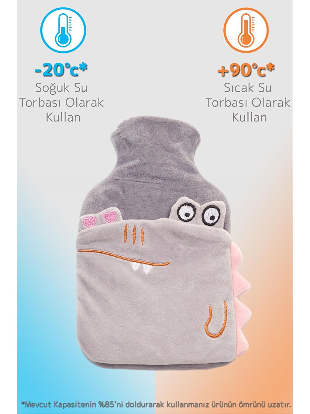 Sevimli Dinozor Kılıflı Sıcak Su Torbası-4