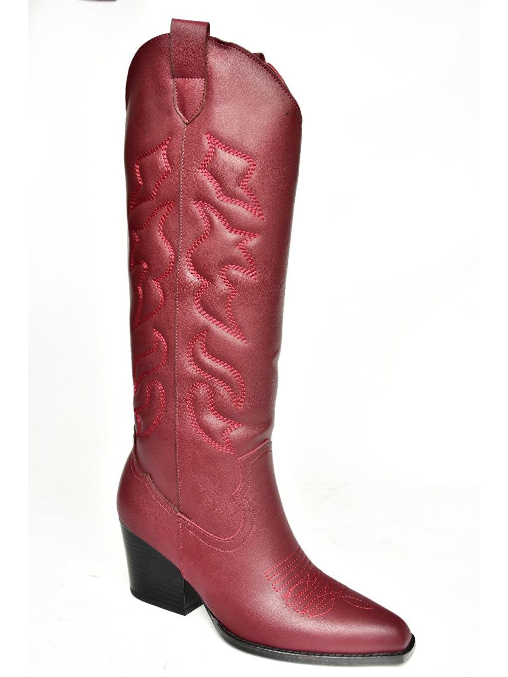 T296815009 Bordo Kadın Çizme-1