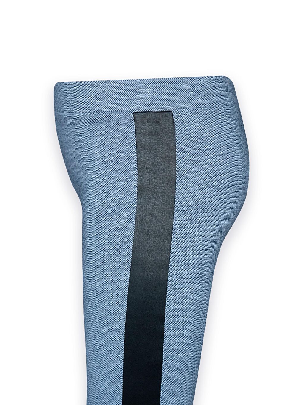 Koyu Lacivert Kız Çocuk Yan Deri Panelli Pike Kumaş Tayt-3