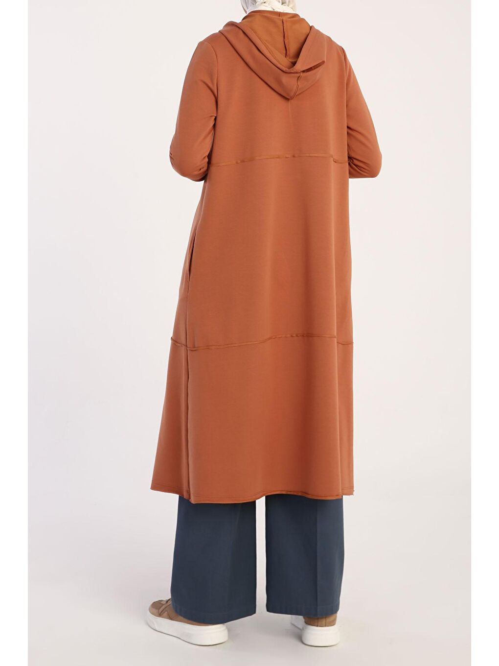 Kahverengi Kiremit Büyük Beden Penye Hırka-4