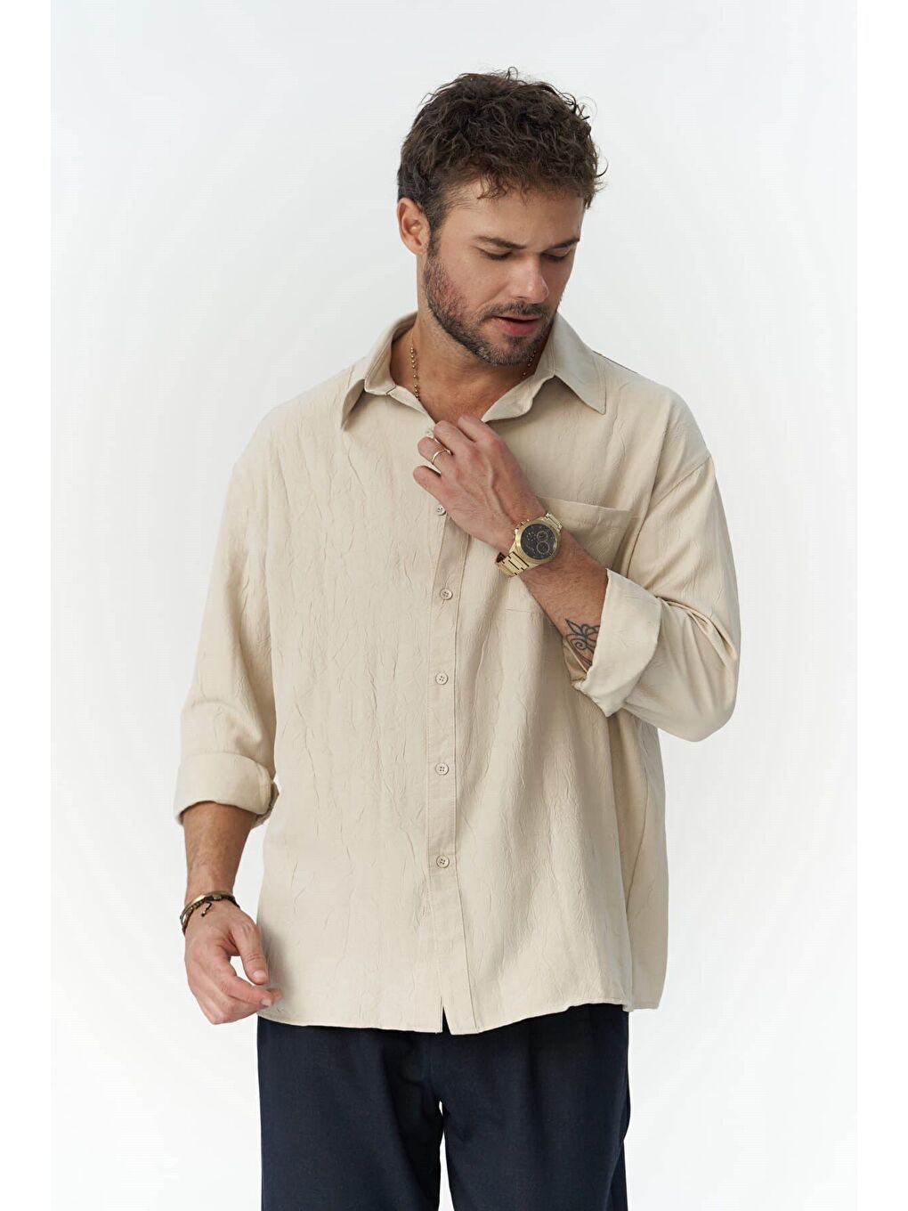 Juan Erkek Bej Gömlek