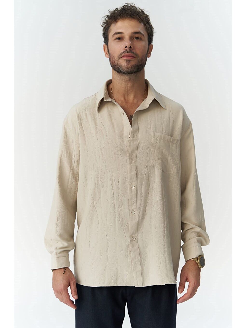 Juan Erkek Bej Gömlek-1
