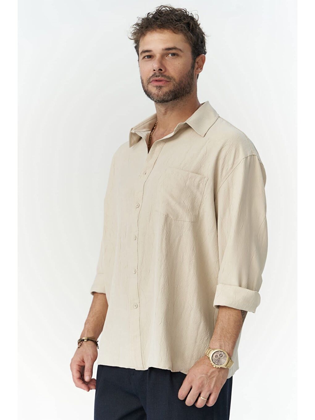 Juan Erkek Bej Gömlek-2