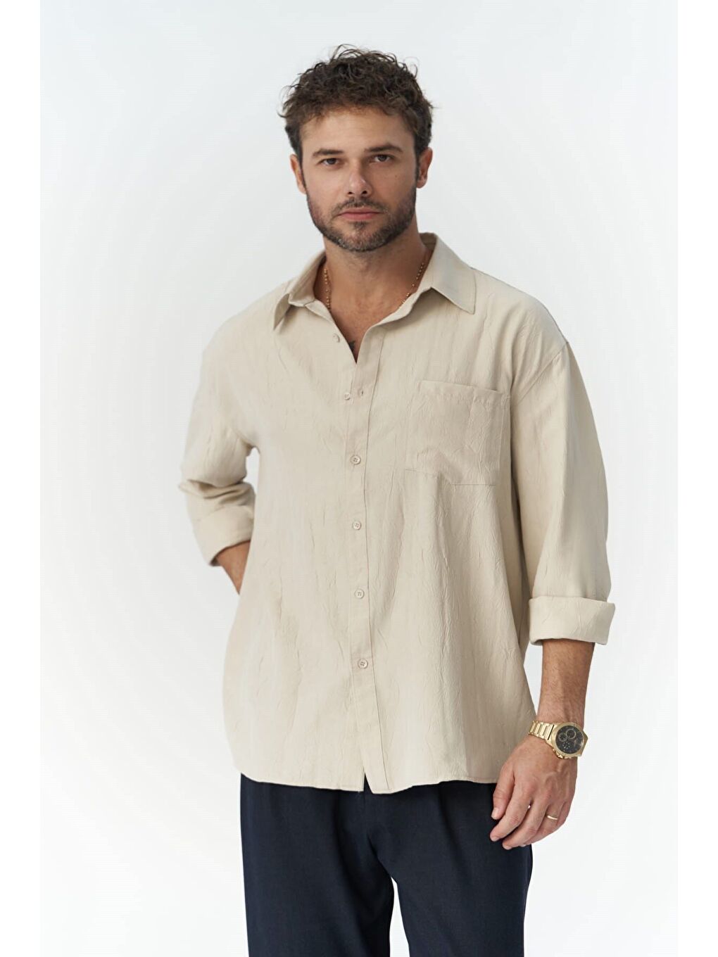 Juan Erkek Bej Gömlek-6