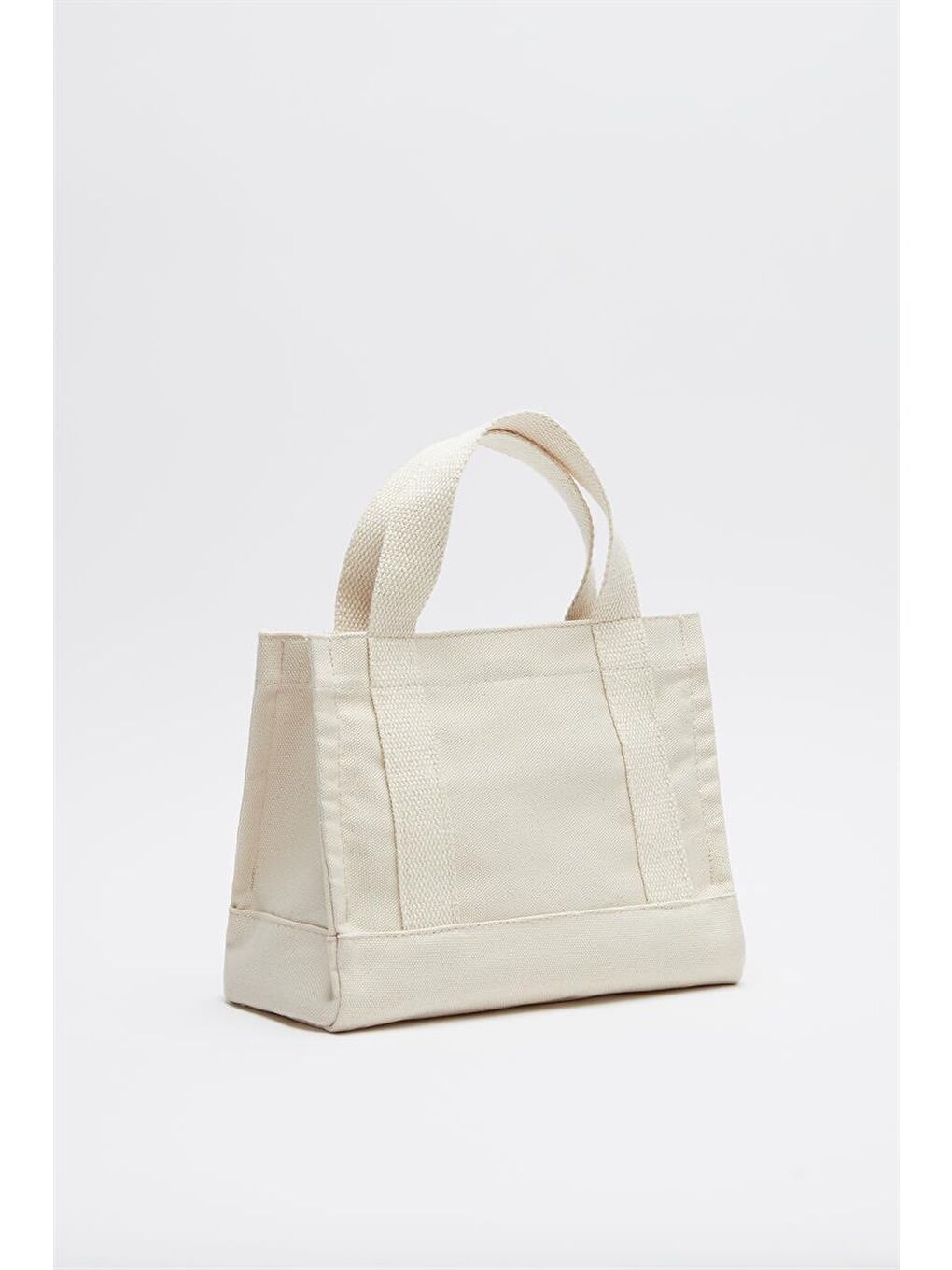Ekru Çapraz Askılı Kanvas Çanta Krem-3
