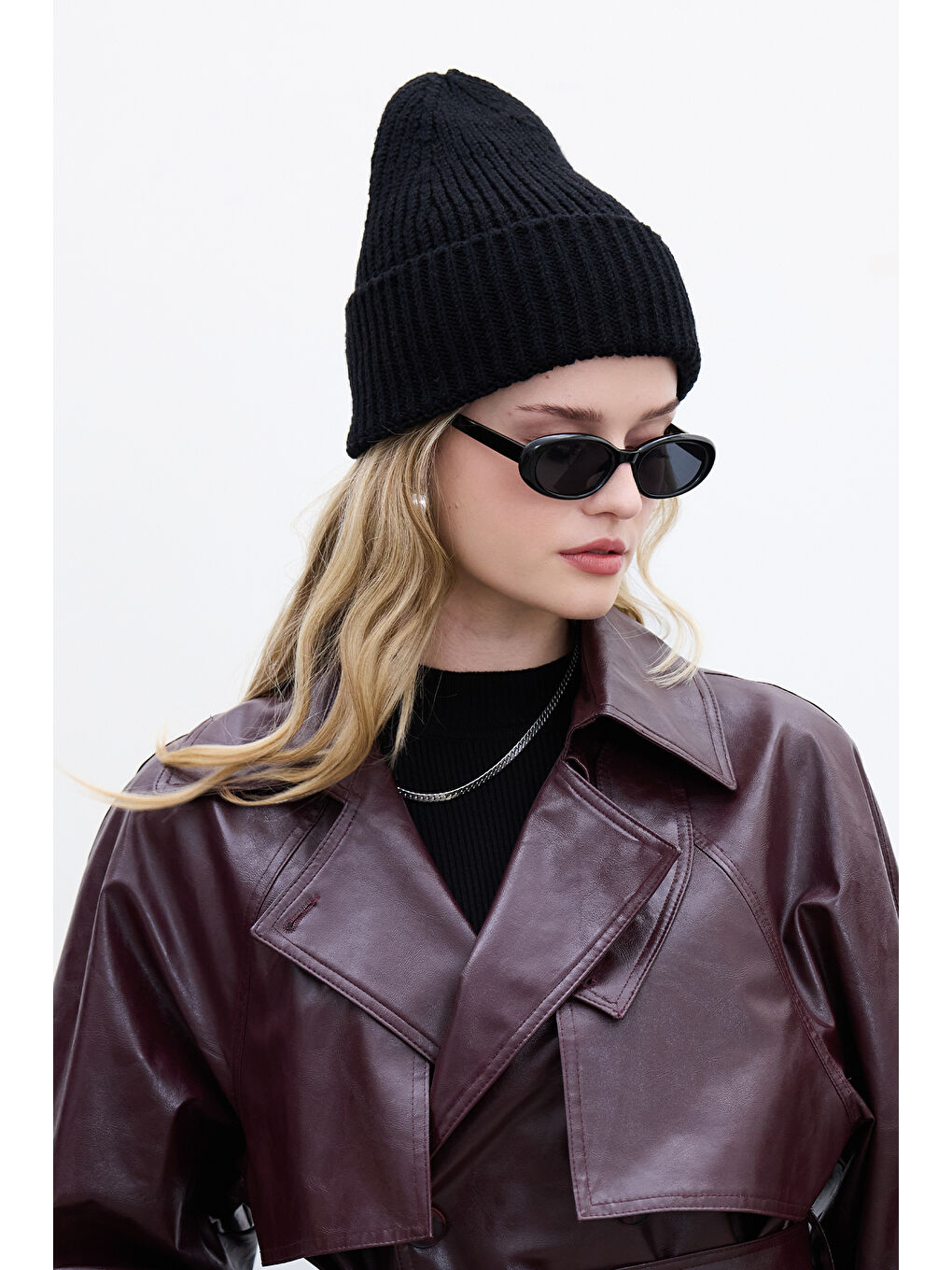 Kalın Örgü Bere Siyah-2