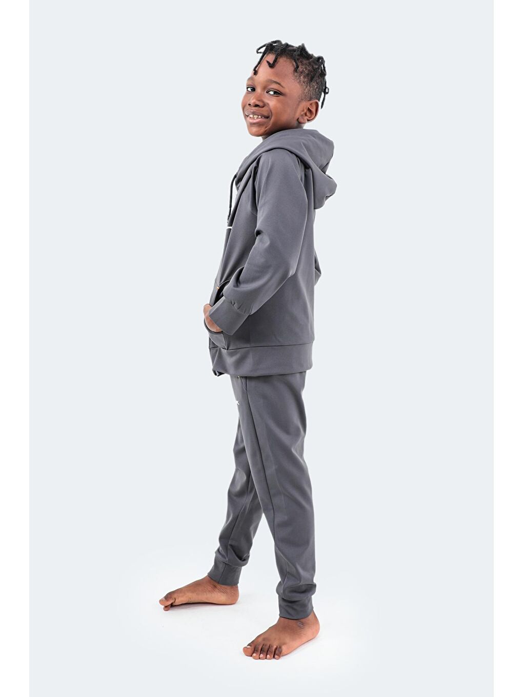 DIKLA Unisex Çocuk Eşofman Takım Koyu Gri-1