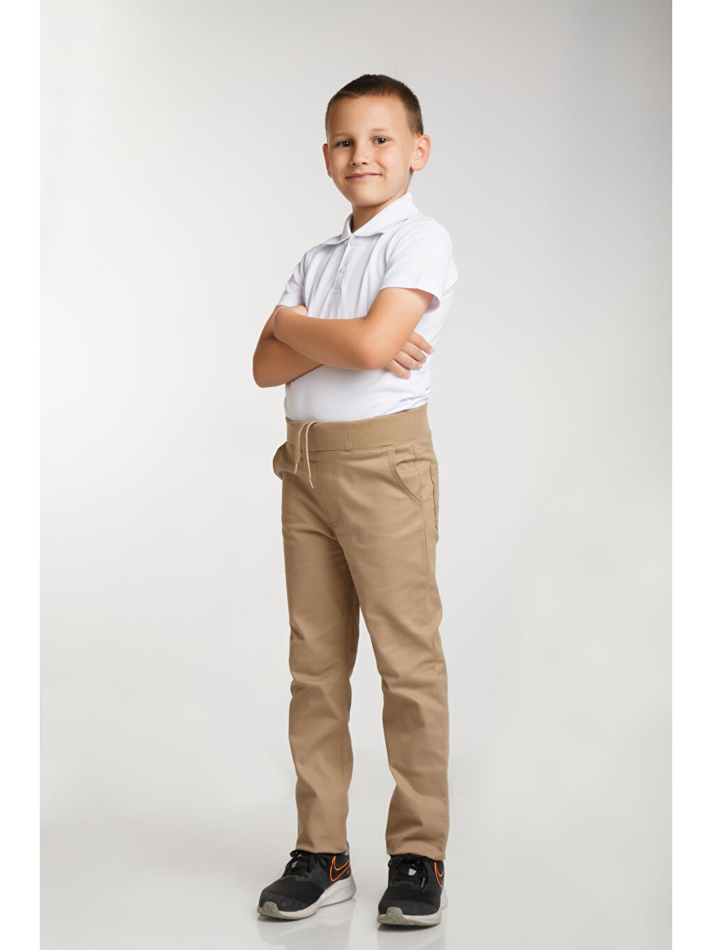 ajn Bej Kids Beli Lastikli Slim Fit Erkek Çocuk Pantolon - 2