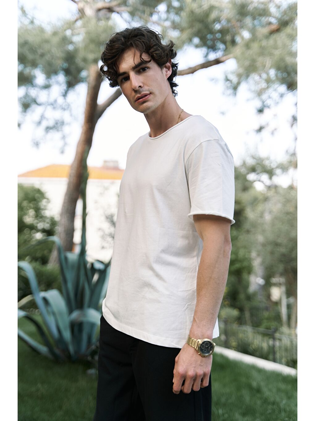 Pierce Ekru Erkek %100 Pamuk Tişört-5