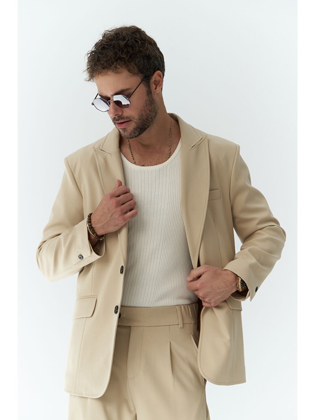 Orlando Bej Erkek Ceket Pantolon Takım-2