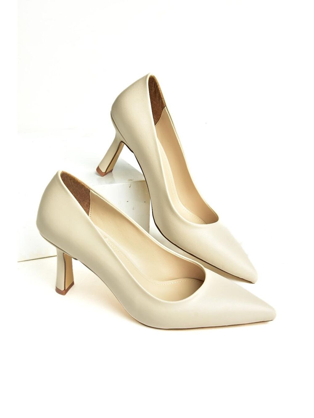 Bej U8207200 Ten Kadın Topuklu Ayakkabı-2