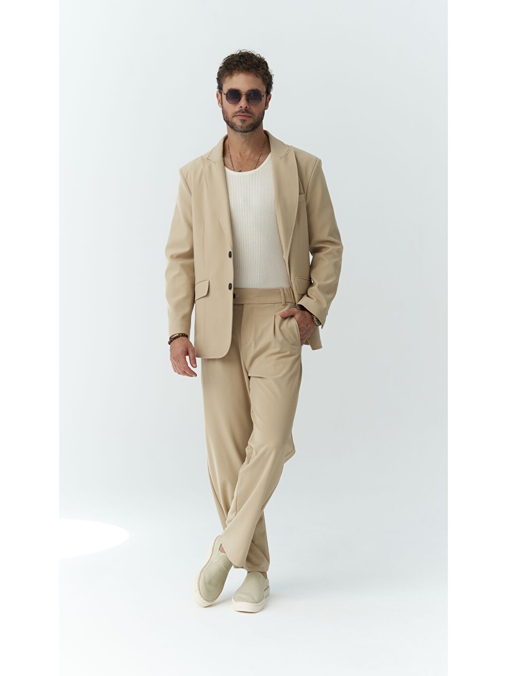 Orlando Bej Erkek Ceket Pantolon Takım-4