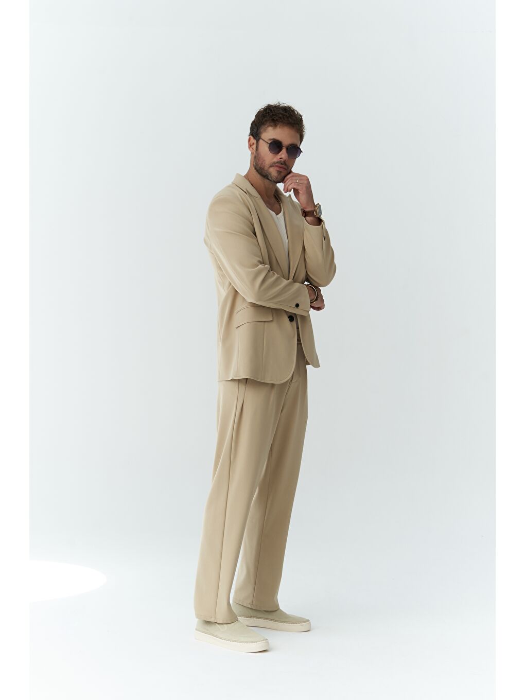 Orlando Bej Erkek Ceket Pantolon Takım-5