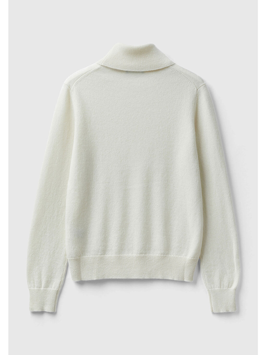 Kadın Beyaz %100 Kaşmir Dik Yaka Kazak-3