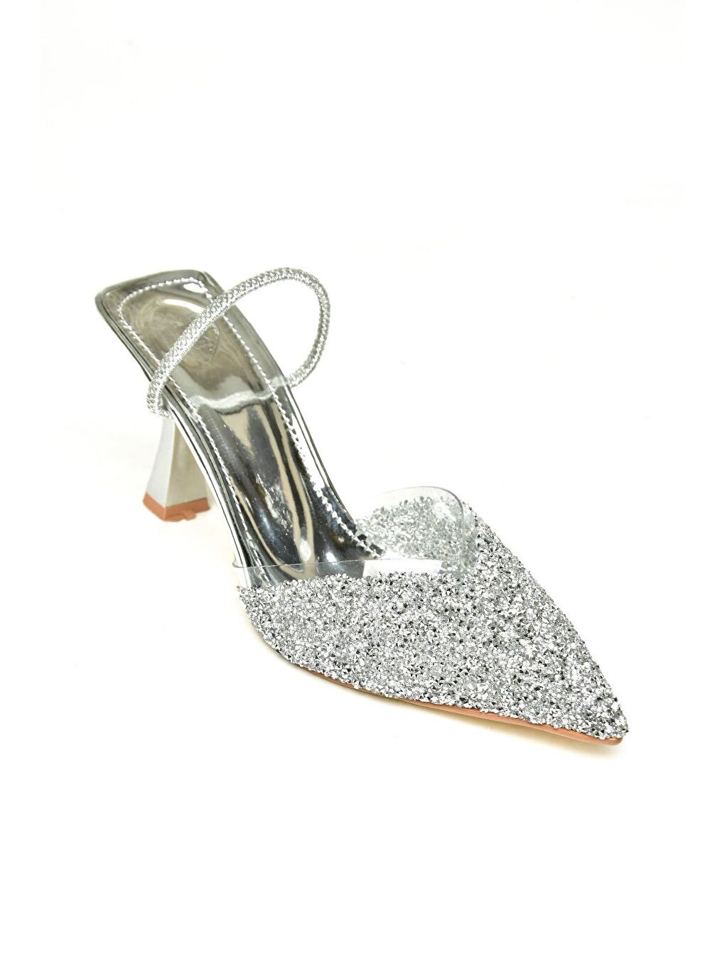 Gri U6145671 Gümüş Kadın Topuklu Ayakkabı-1