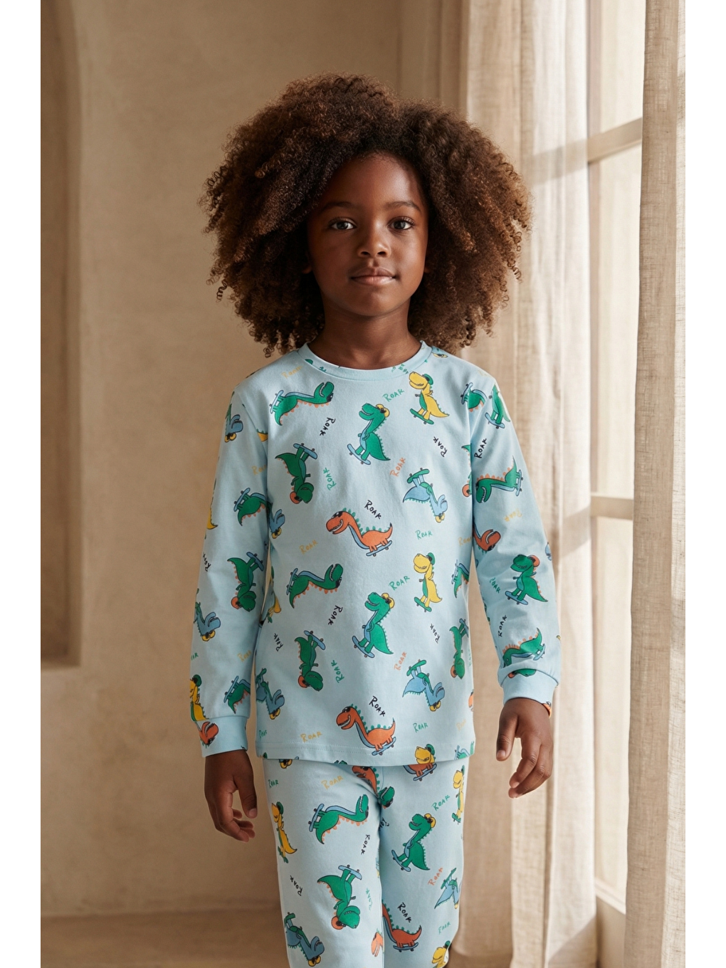 Karışık Erkek Çocuk Dinozor Desenli Pijama Takımı-3