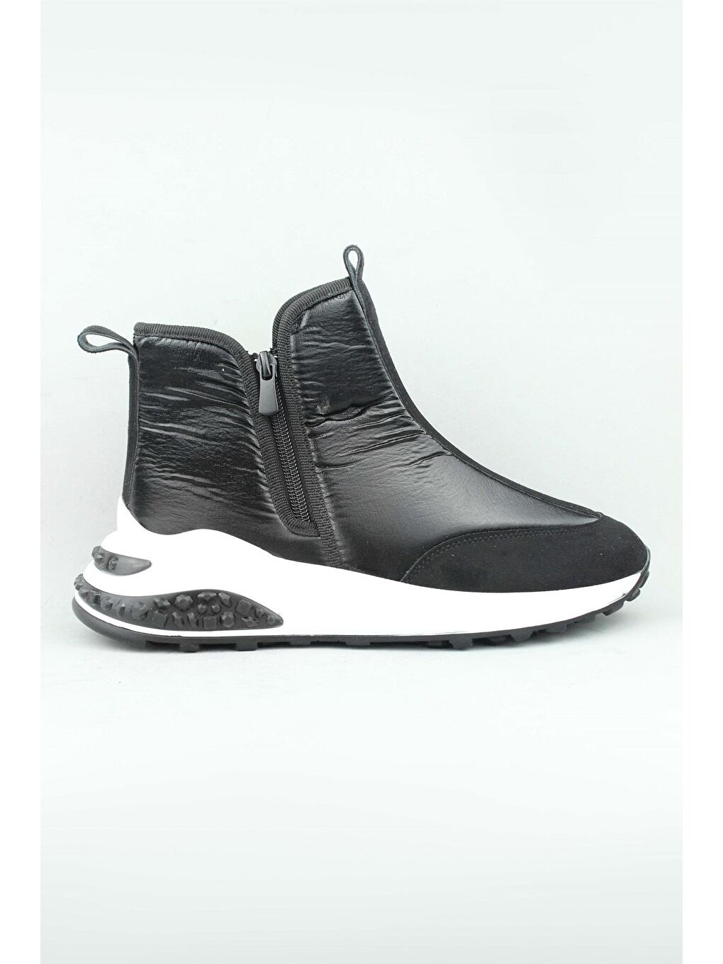 Siyah 155.029 Kadın Fermuarlı Kumaş Kışlık Bot Kadın