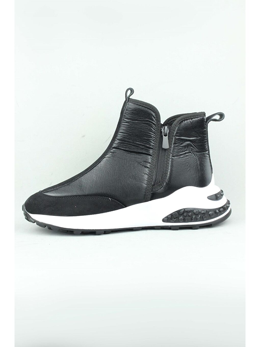 Siyah 155.029 Kadın Fermuarlı Kumaş Kışlık Bot Kadın-1