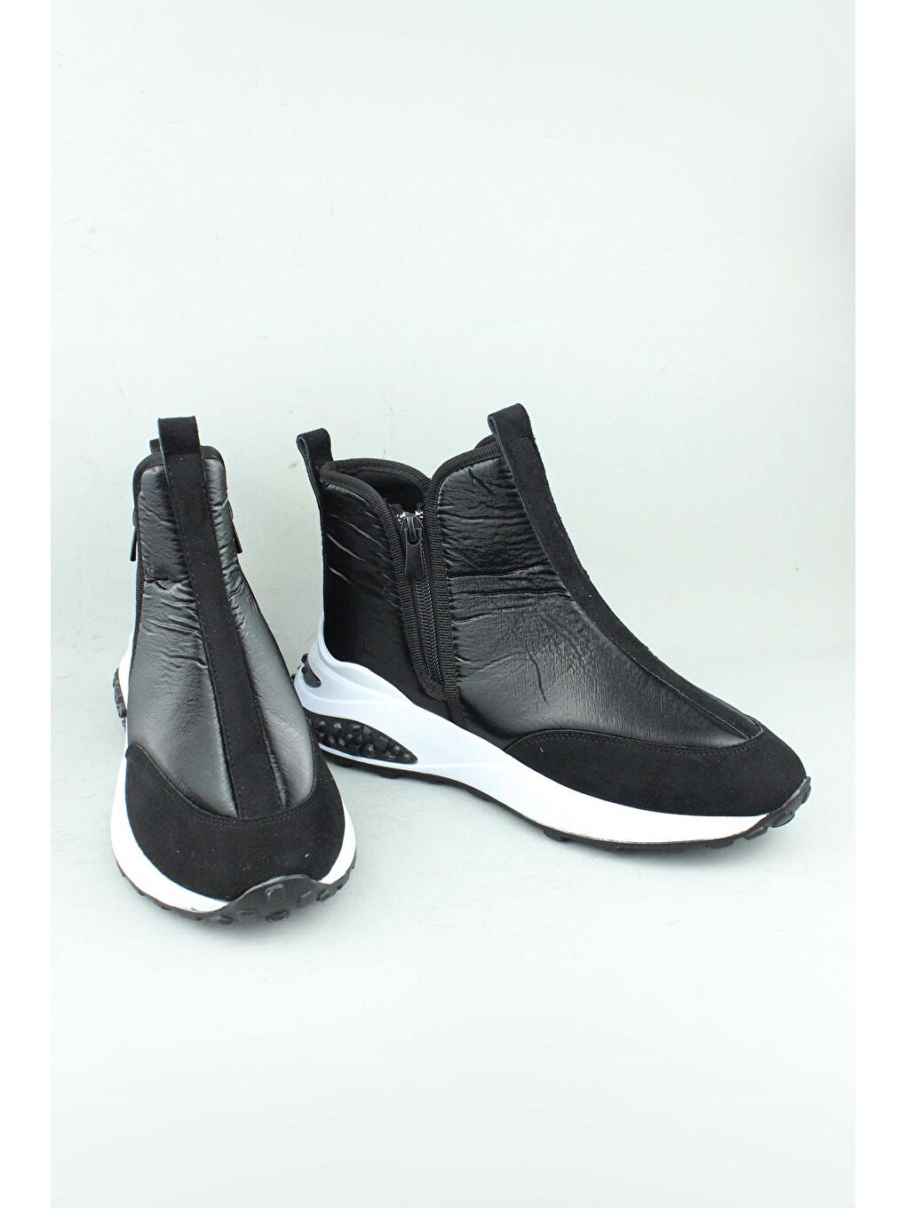Siyah 155.029 Kadın Fermuarlı Kumaş Kışlık Bot Kadın-2
