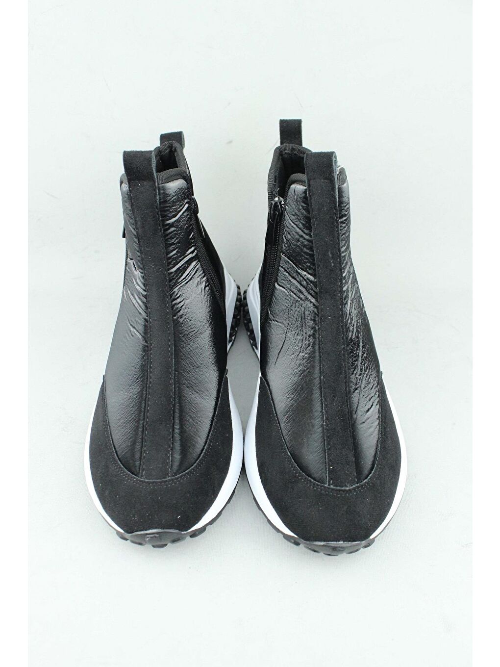 Siyah 155.029 Kadın Fermuarlı Kumaş Kışlık Bot Kadın-3