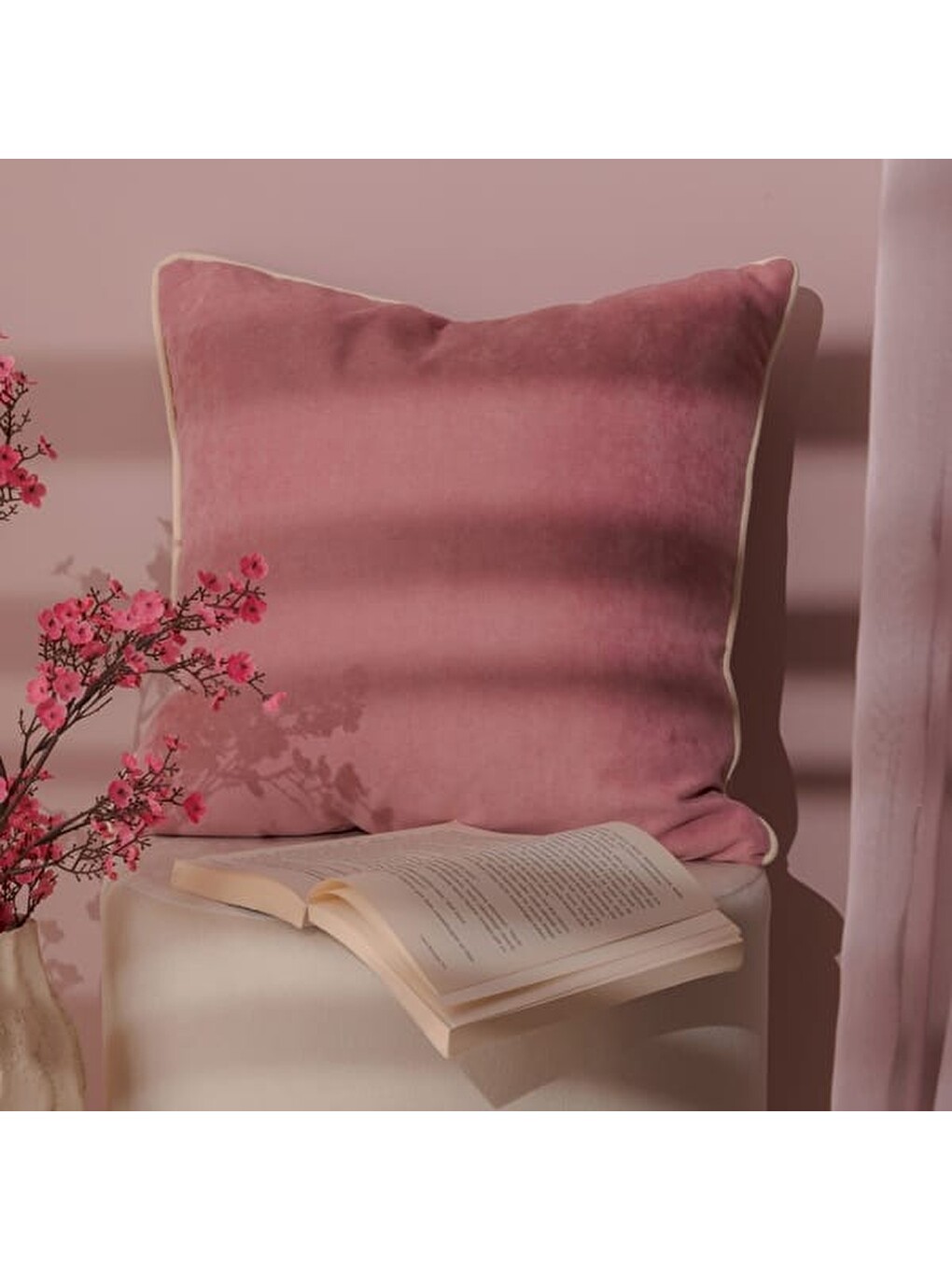 Pembe Soft Asas Kırlent - Gülkurusu - 45x45 Cm-6