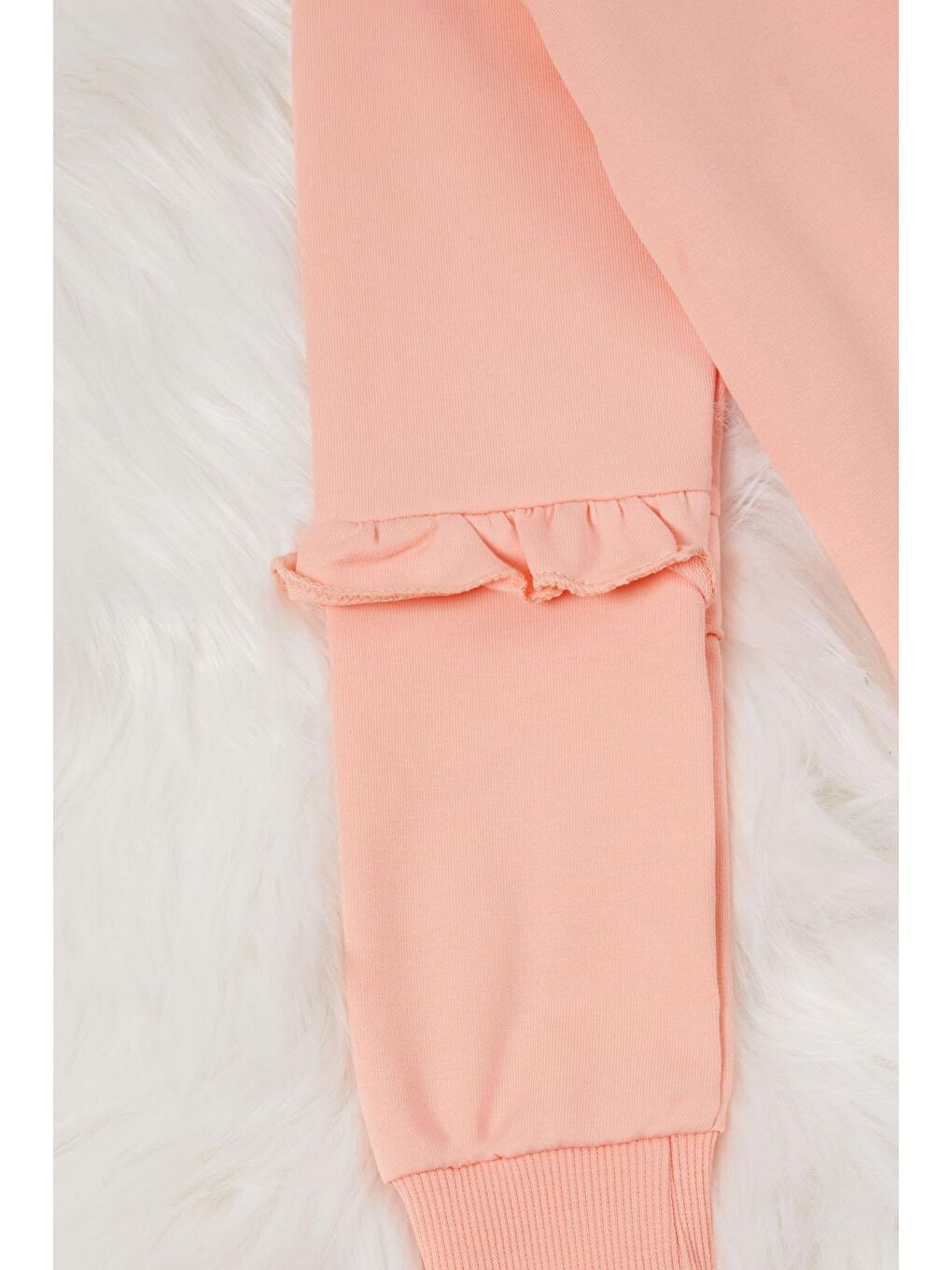 Pembe Somon Papatya Baskılı Kız Çocuk Sweatshirt 17014-3