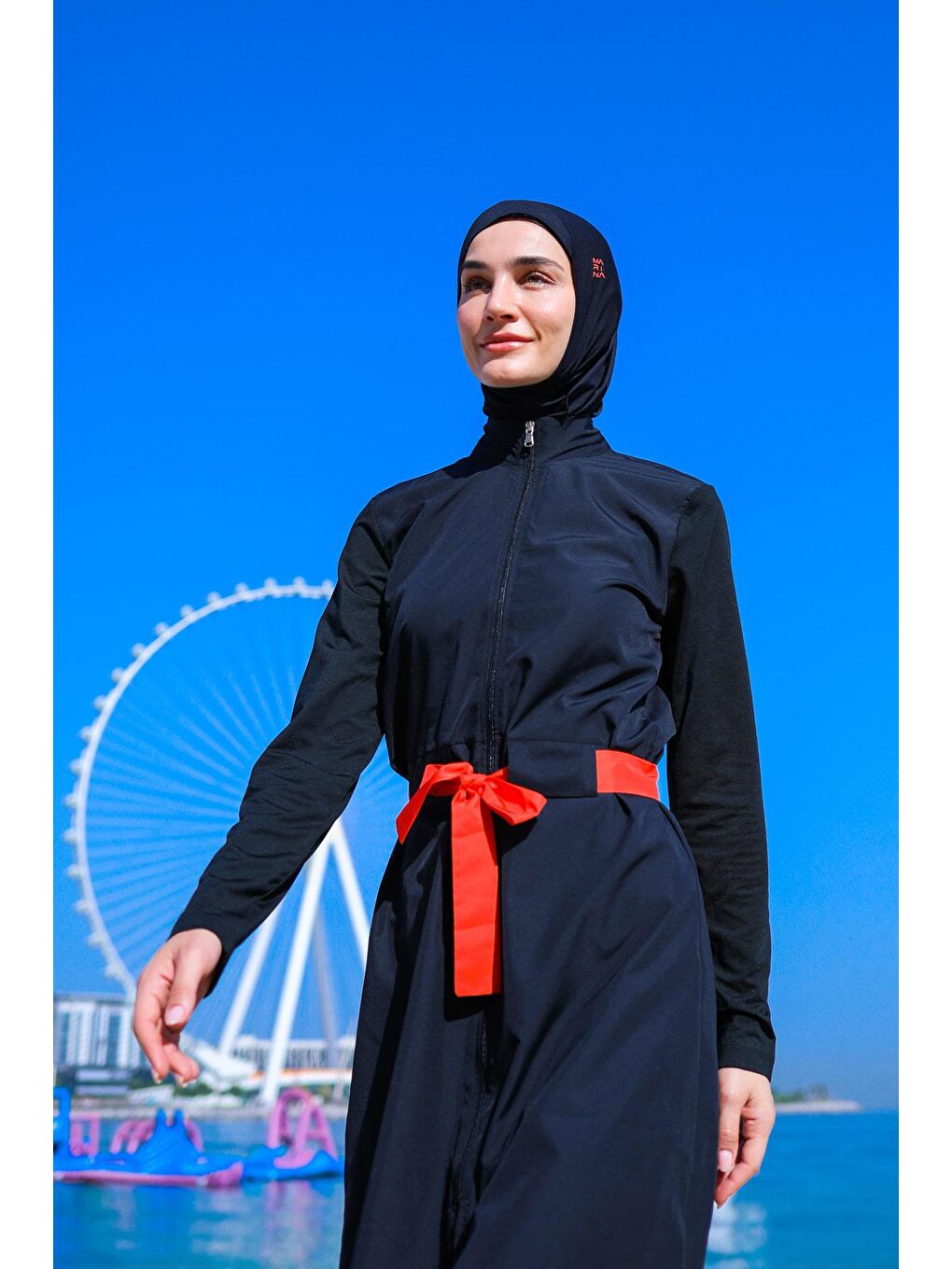 Paraşüt Siyah Tam Kapalı Tesettür Mayo M2311-2