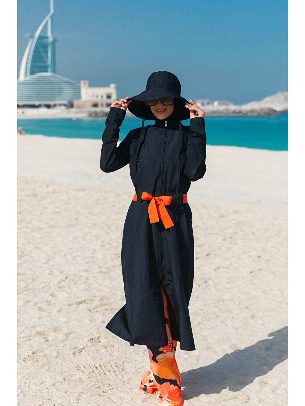 Paraşüt Siyah Tam Kapalı Tesettür Mayo M2311-3