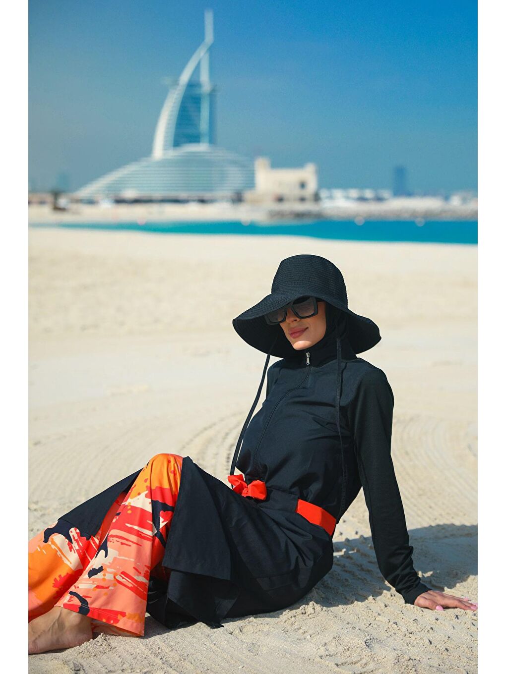 Paraşüt Siyah Tam Kapalı Tesettür Mayo M2311-4