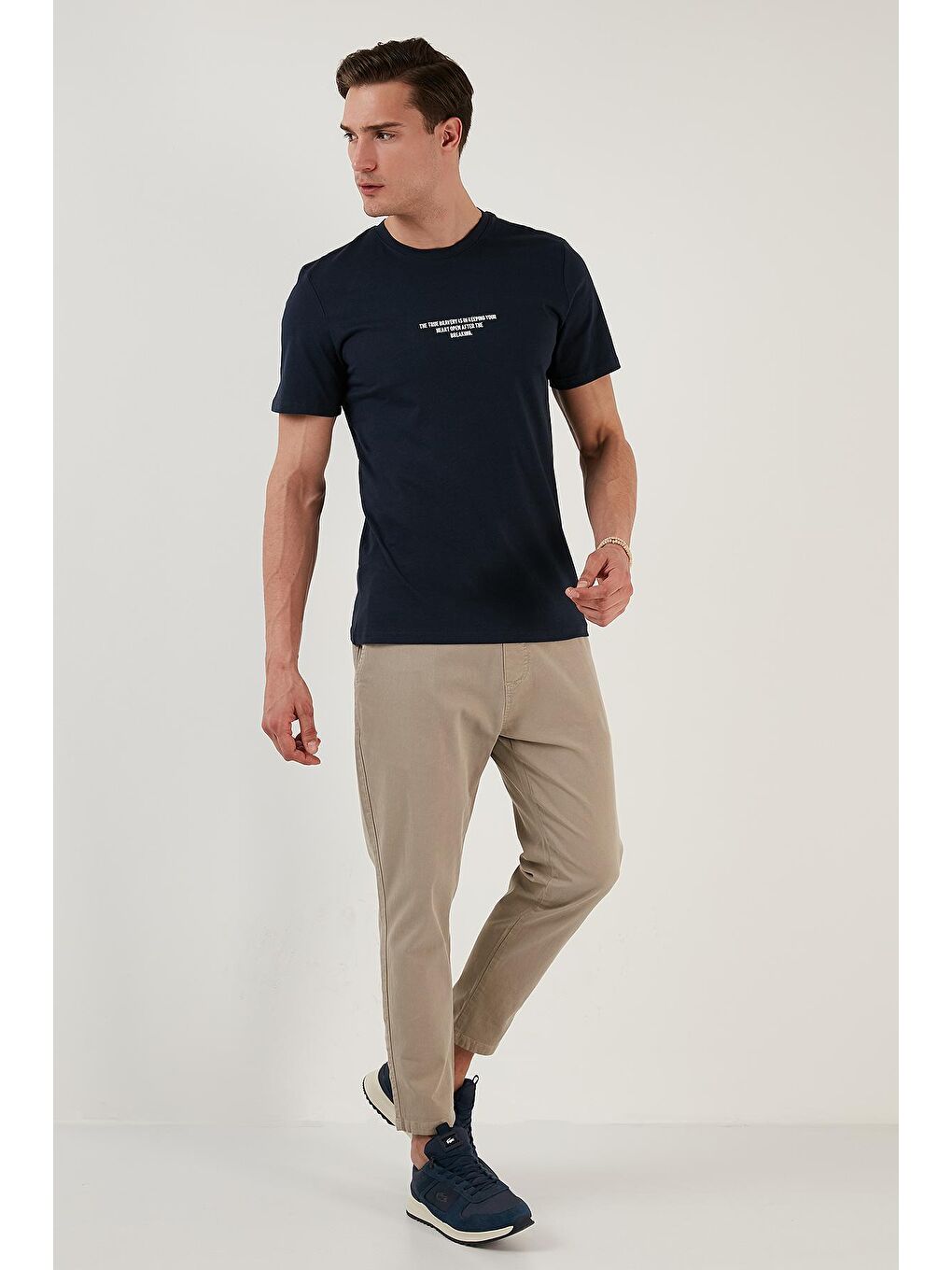 Buratti İndigo % 100 Pamuk Regular Fit Bisiklet Yaka T Shirt 5902624 - 3