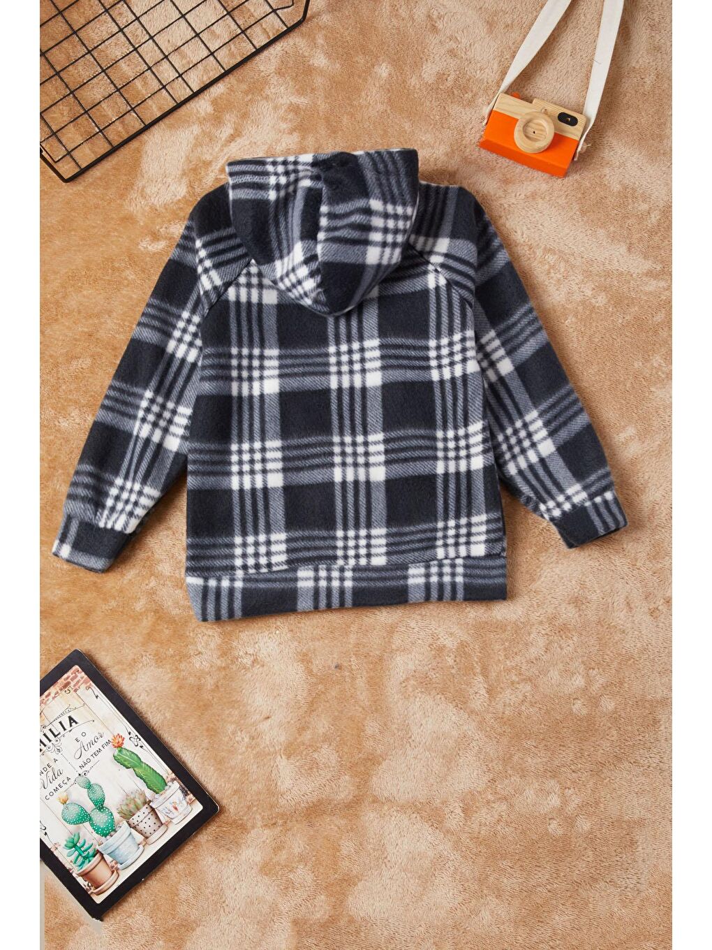 Sellfie Kids Siyah Erkek Çocuk Siyah Ekose Desenli Polar Sweatshirt 16649 - 4