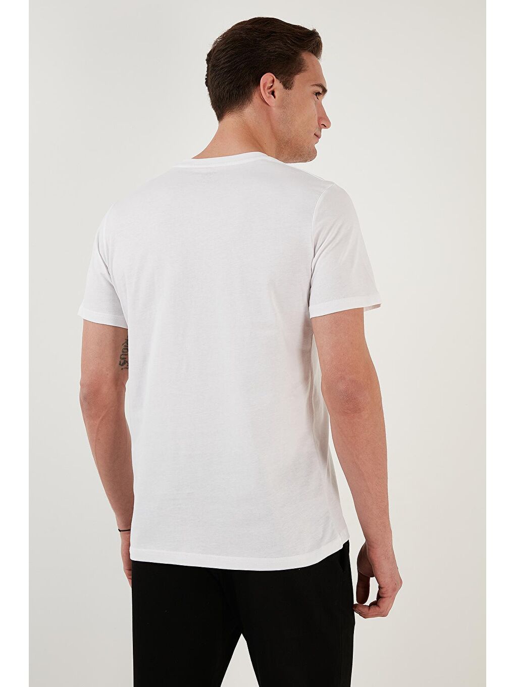 Buratti Beyaz % 100 Pamuk Regular Fit Bisiklet Yaka T Shirt 5902624 - 4