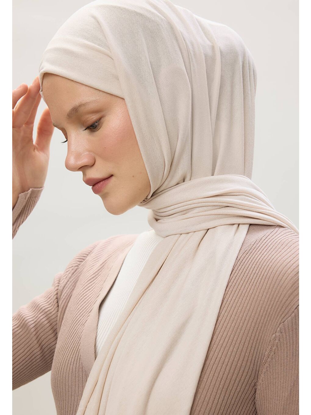 Kahverengi Penye Şal Fildişi-1