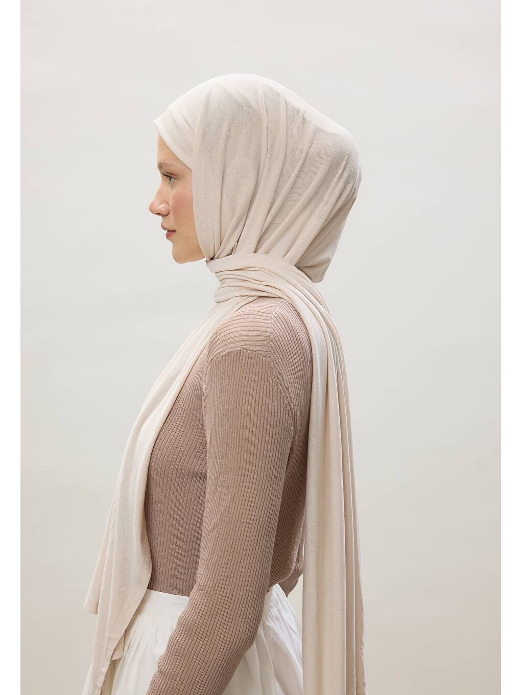 Kahverengi Penye Şal Fildişi-3