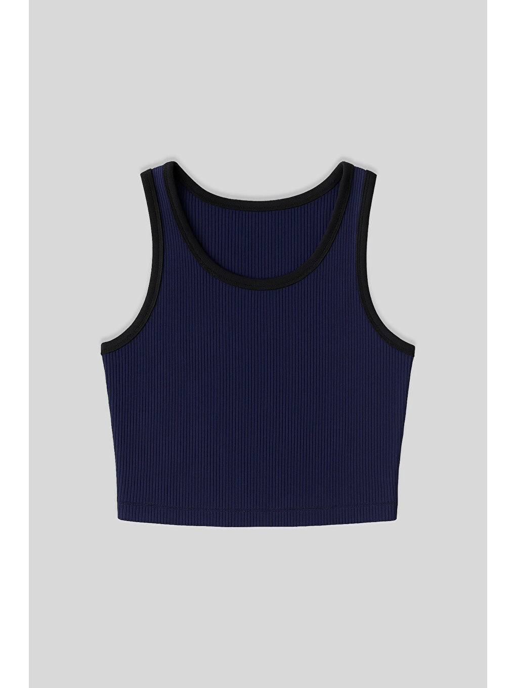 İndigo Basic Sıfır Kol Dar Kalıp U Yaka Kadın Crop Top Atlet - 97160-1