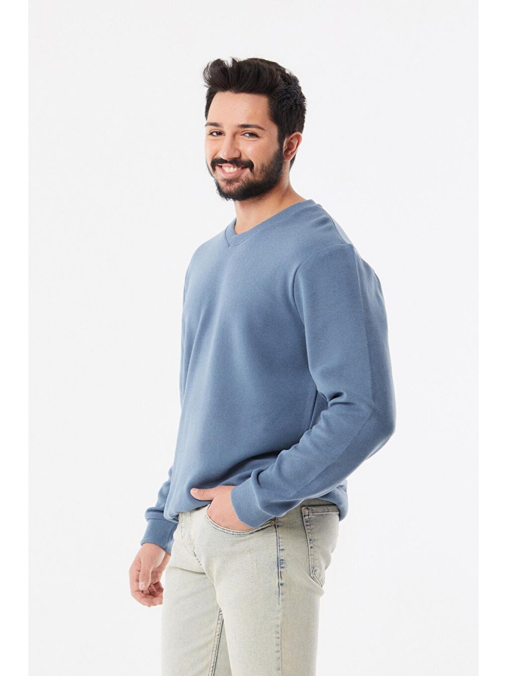 İndigo Basic V Yaka Sweatshirt