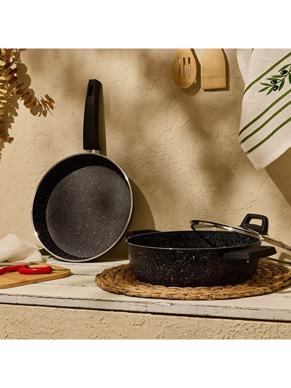 Kitchen Black Force 3 Parça Tencere Seti - Siyah - 26 Cm + 26 Cm-7