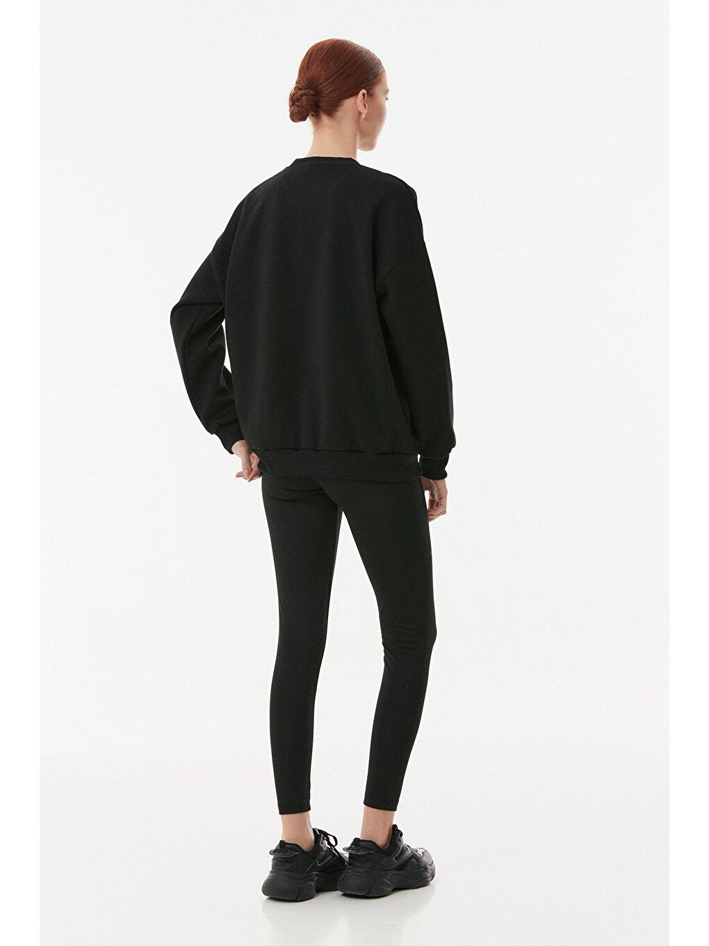 Fullamoda Siyah Kensington Yazılı Oversize Sweatshirt - 4