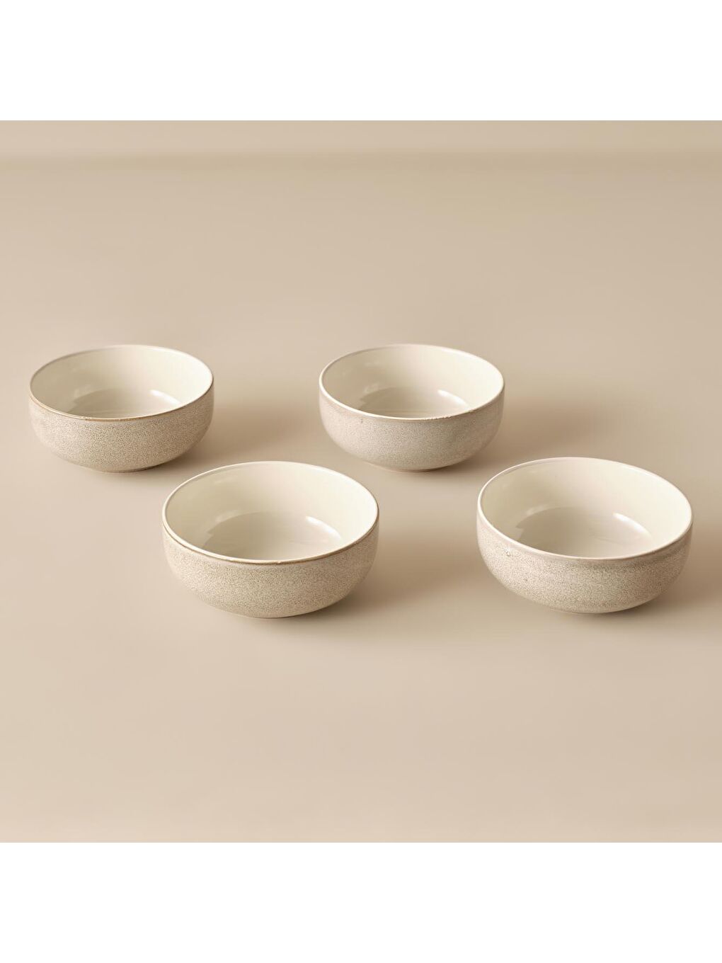 Glaze Stoneware Kase 4'lü Gri